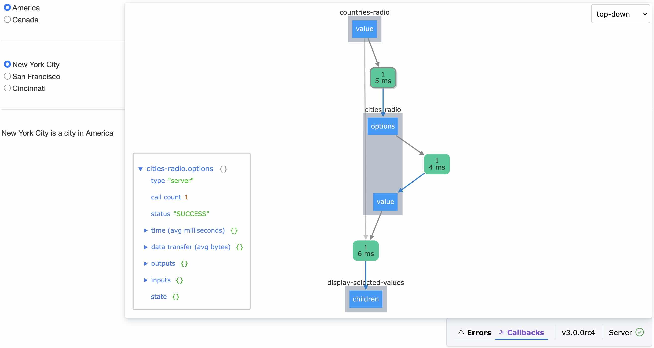 The Dash Dev Tools Callback Graph