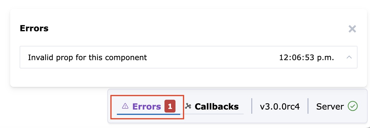 Displaying error messages in the web browser