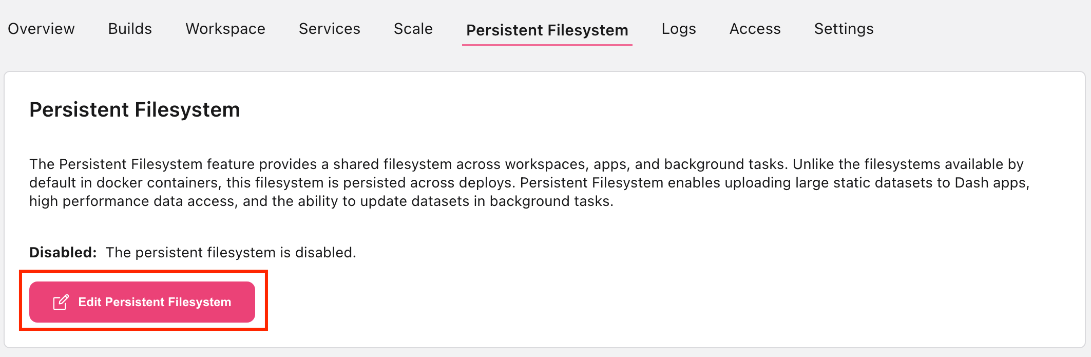 Persistent Filesystem Dash for Python Documentation Plotly